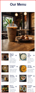 Click on the image to view the menu